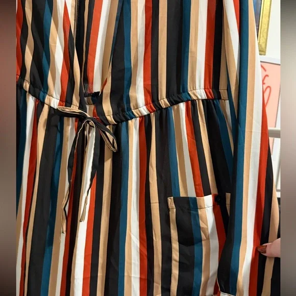 Torrid Multicoloured Stripe Open-Front Duster - Picture 3 of 3